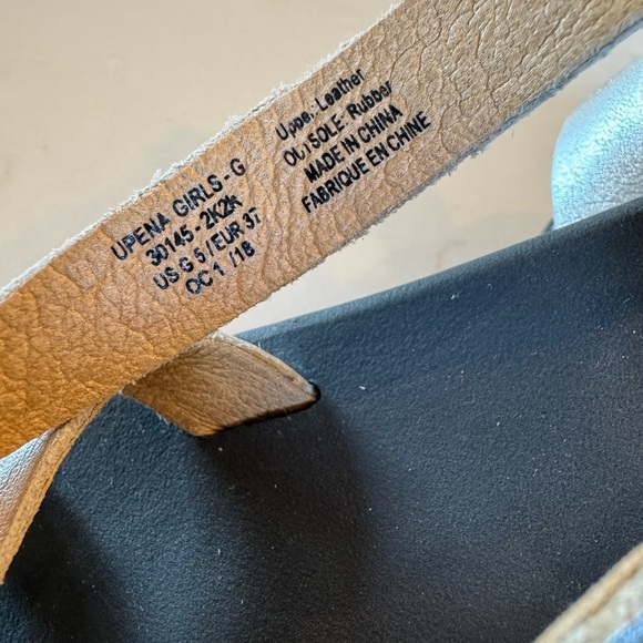 OluKai Women's Sandals in Black and Metallic Silver Straps/ Velcro Close Leather - Picture 3 of 10